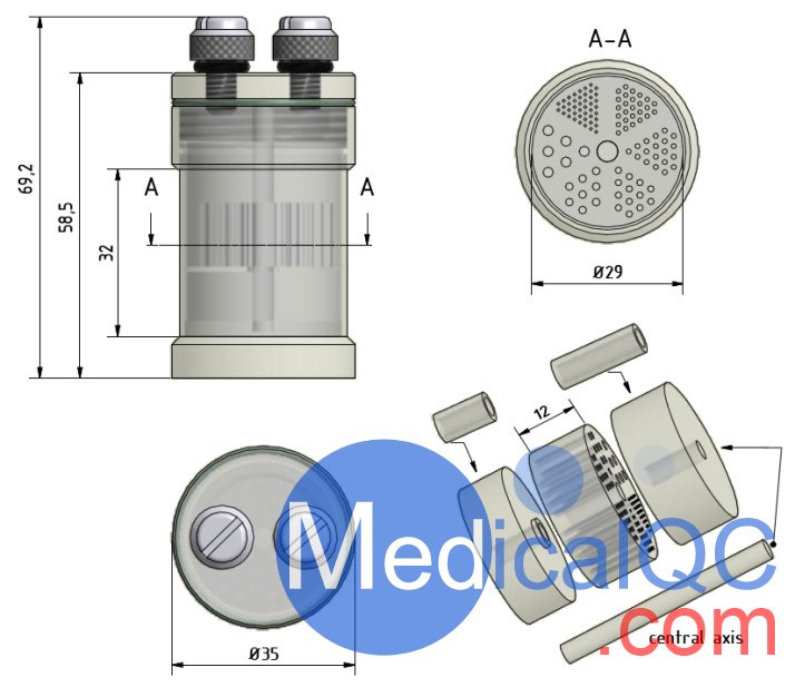 QRM Micro-PET熱棒模體，QRM-MicroPET-HotRod模體